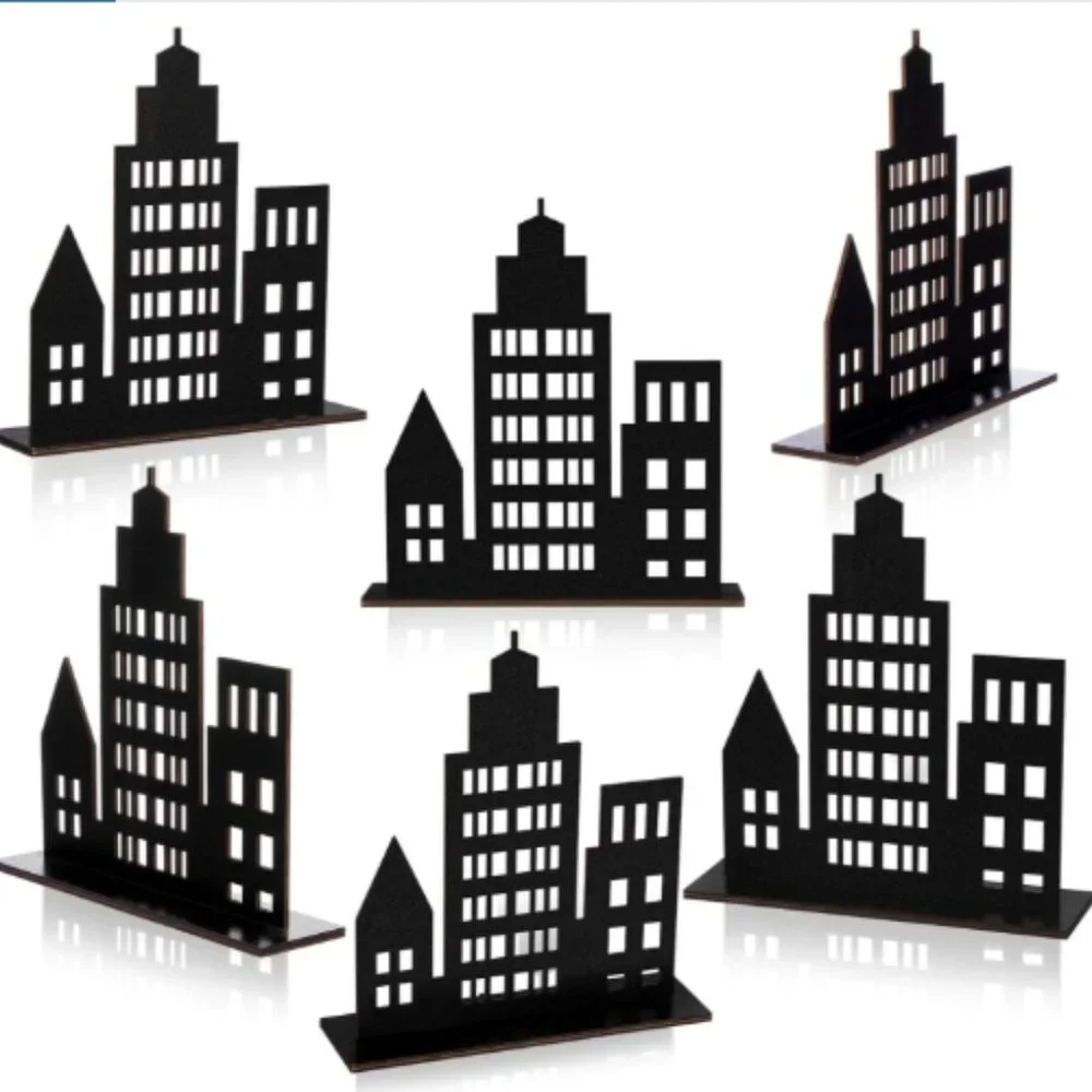 6 Superhero Party Theme Skyscraper Centerpieces